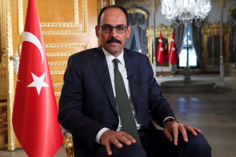 Turkish President Tayyip Erdogan's spokesman Ibrahim Kalin is pictured during an interview with Reuters in Istanbul, Turkey September 27, 2020.