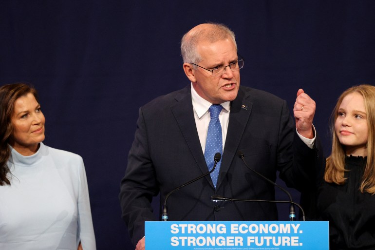 Prime Minister Scott Morrison, leader of the Australian Liberal Party, conceded defeat