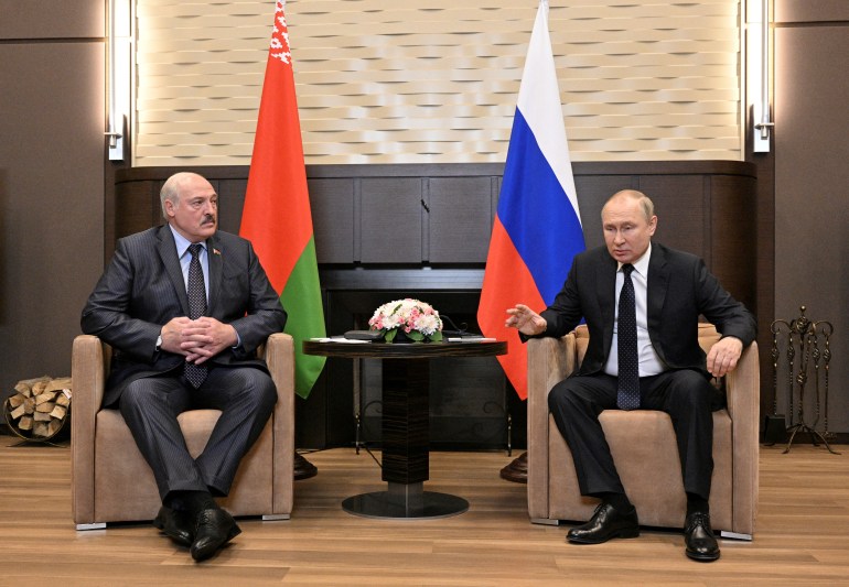Russian President Vladimir Putin and Belarusian President Alexander Lukashenko