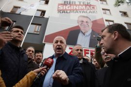 Umit Ozdag, the leader of newly formed Turkish far-right Victory Party, speaks to the media
