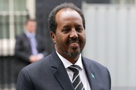 President of Somalia Hassan Sheikh Mohamud in his first term, in London, Monday, February 4, 2013 [Sang Tan/AP Photo]