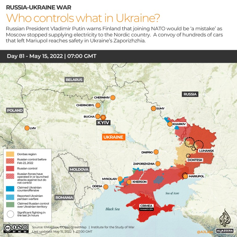 INTERACTIVE Russia Ukraine War Who controls what Day 81