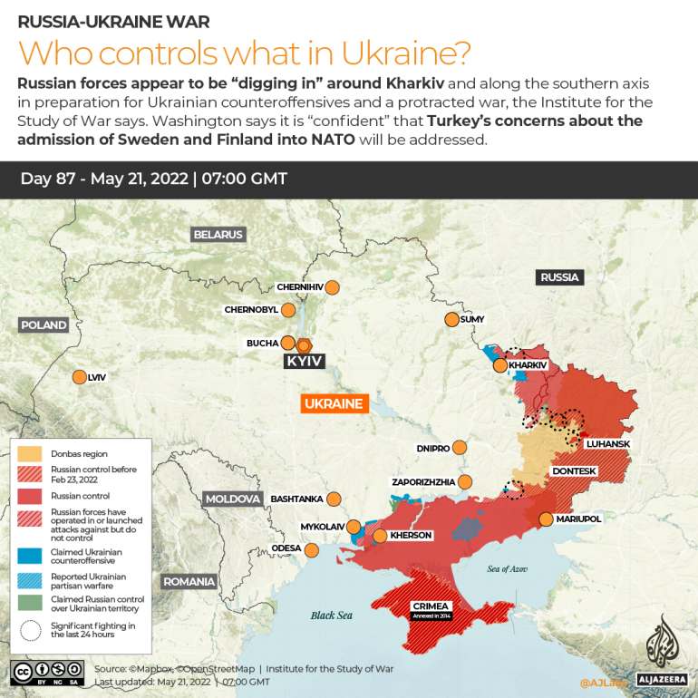 INTERACTIVE Russia Ukraine War Who controls what Day 87