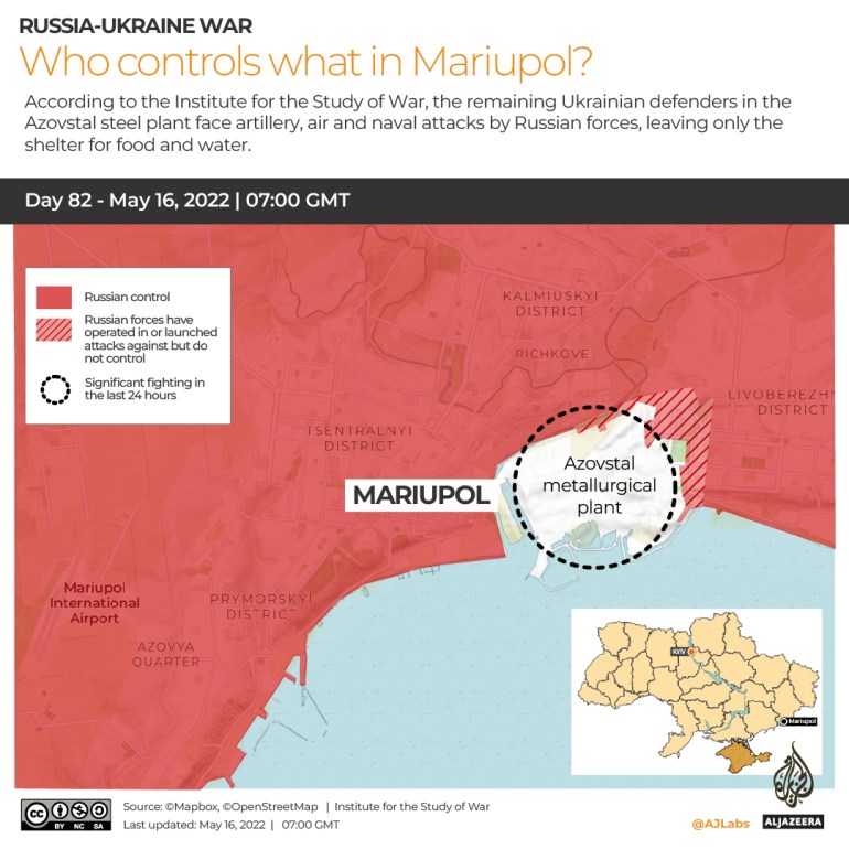 INTERACTIVE Russia Ukraine War Who controls what in Mariupol Day 82