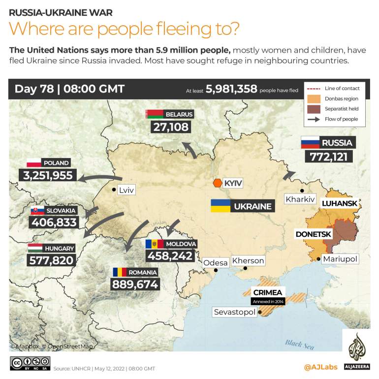 INTERACTIVE Russia-Ukraine war Refugees DAY 78
