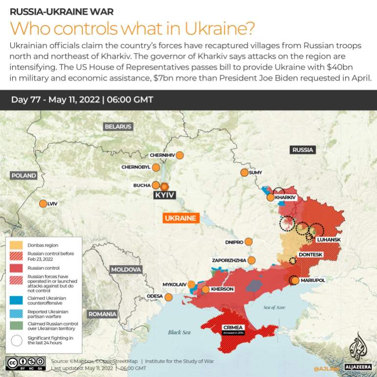 INTERACTIVE Russia Ukraine War Who controls what Day 77_May 11