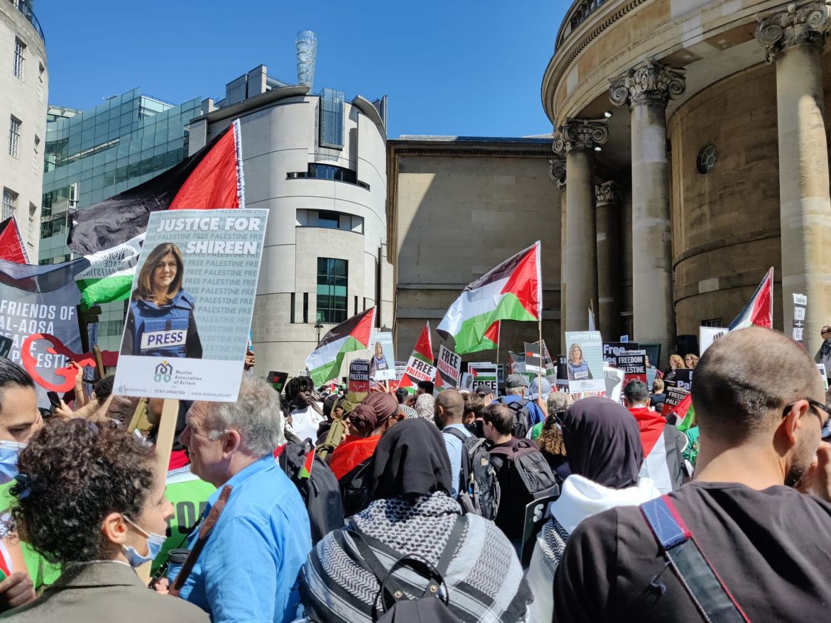 Rally in central London r the murdered Palestinian journalist Shireen Abu Akleh