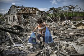 Ukraine rubble Donbas