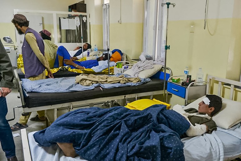 Patients in a hospital in Afghanistan
