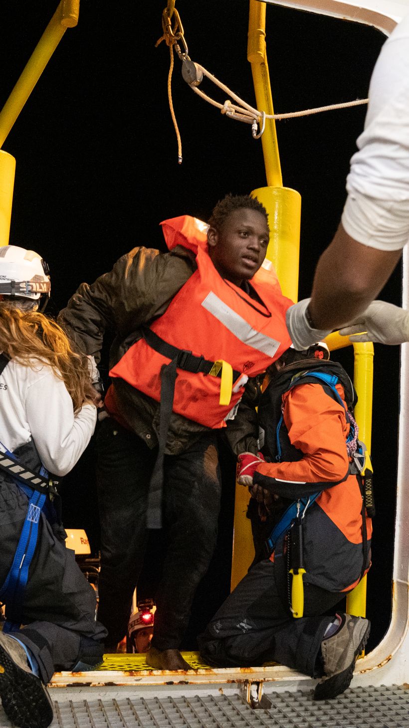 A survivor from a critical night rescue in the Med sea