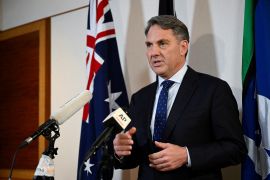 Australian Defence Minister Richard Marles speaks to the media at the 19th Shangri-La Dialogue in Singapore June 12, 2022.