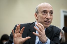 Gary Gensler speaks during a House subcommittee hearing in Washington, DC, US.