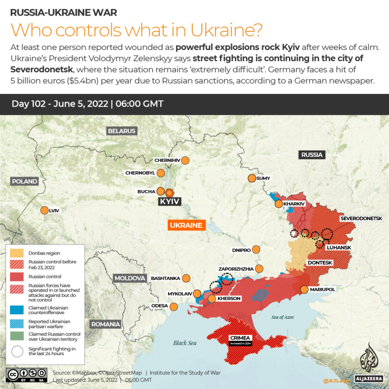 INTERACTIVE Russia Ukraine War Who controls what in Ukraine Day 102