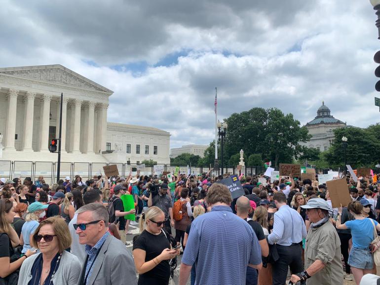 Protesters outside Supreme Court