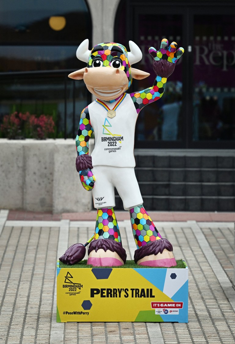 The commonwealth games mascot 'Perry' the bull