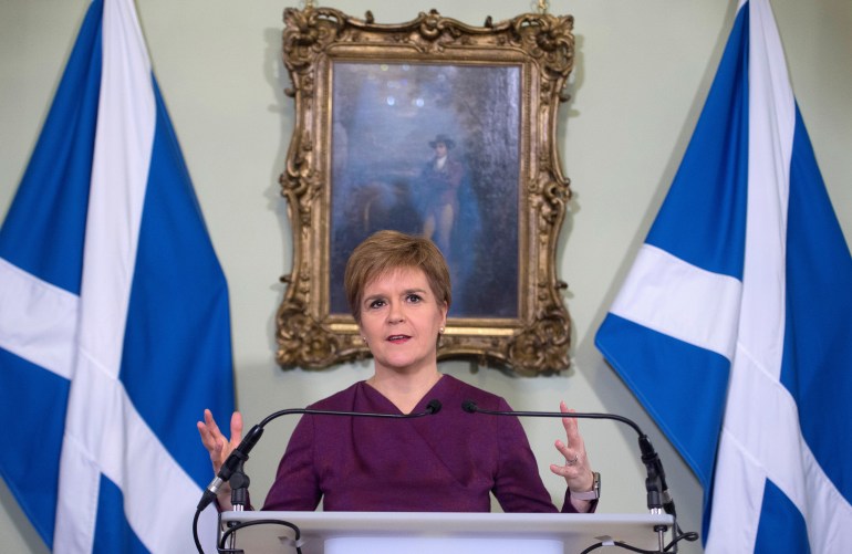 Scottish National Party (SNP) leader and Scotland's First Minister Nicola Sturgeon