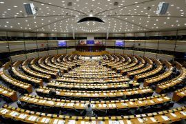 A general view of the hemicycle at the European Parliament in Brussels