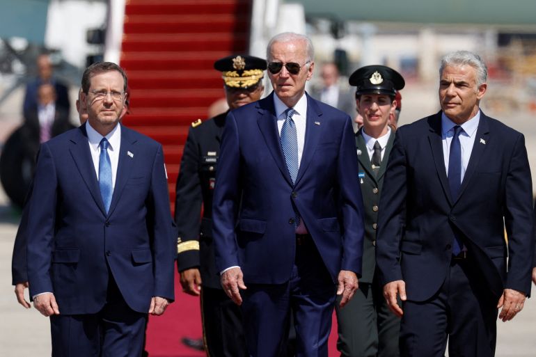 President Biden lands in Israel for a three day visit
