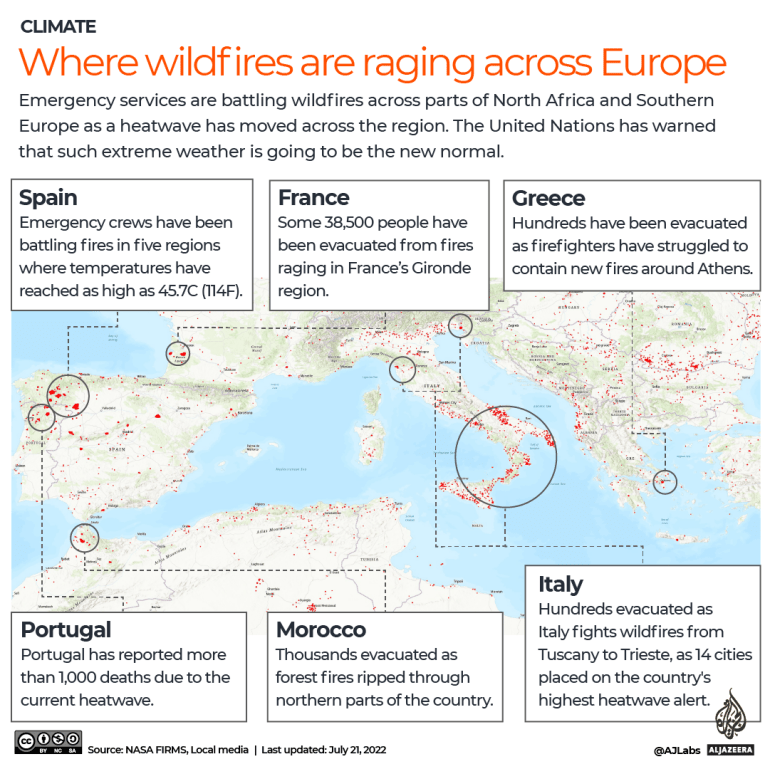 INTERACTIVE- Where wildfires are raging across Europe