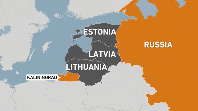 Map of Kaliningrad and Baltic States