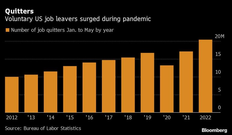 Quitters | Voluntary US job leavers surged during pandemic