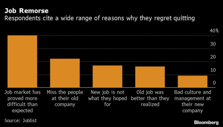 Job Remorse | Respondents cite a wide range of reasons why they regret quitting