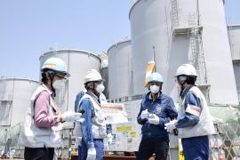 International Atomic Energy Agency Director General Rafael Grossi visits the tsunami-crippled Fukushima Daiichi nuclear power plant in Okuma town, Fukushima prefecture, Japan in May, 2022