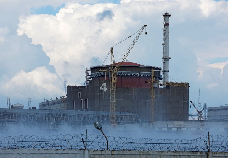 A view shows the Zaporizhzhia Nuclear Power Plant in the course of Ukraine-Russia conflict outside the Russian-controlled city of Enerhodar in the Zaporizhzhia region, Ukraine