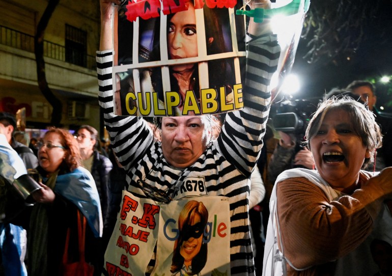 People demonstrate against Argentina's VP Kirchner
