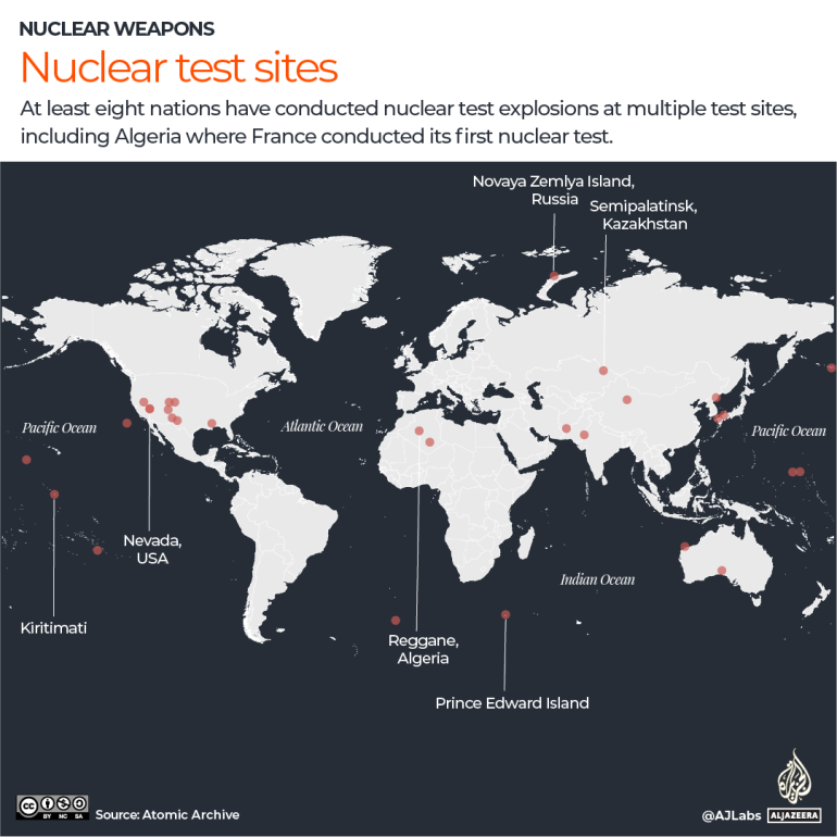 INTERACTIVE - 3 - Where have nuclear tests and explosions taken place-