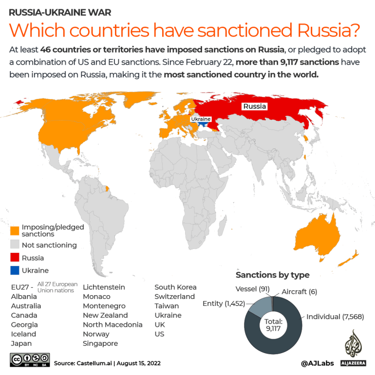INTERACTIVE- Which countries have sanctioned Russia - August 15