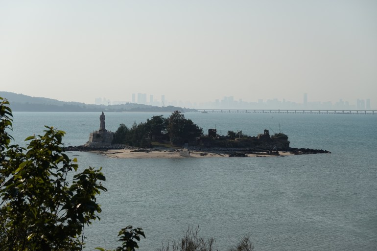 Jangongyu Islet with Xiamen's skyline in the background