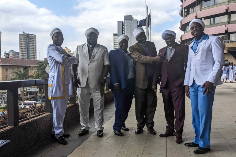 A delegation from the Holy Ghost Church of East Africa also known as Akorinos, a small conservative sect based mostly in West and Central Kenya