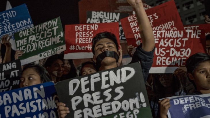 Demonstrations in the Philippines calling for the defence of press freedom