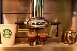 Espresso is brewed at a Starbucks coffeehouse in Austin, Texas