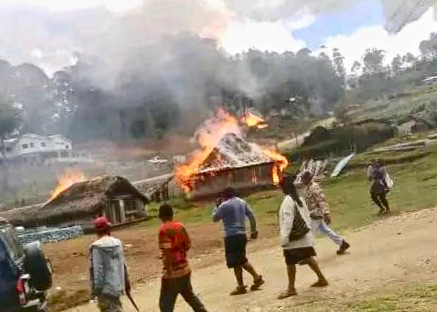 Villagers burn down the homes of people accused of witchcraft