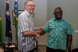 ustralia's Prime Minister Anthony Albanese meets with Solomon Islands Prime Minister Manasseh Sogavare