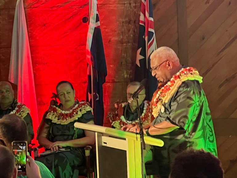 Pacific Islands Forum Chairman and Fiji Prime Minister Frank Bainimarama speaks at an event in July.