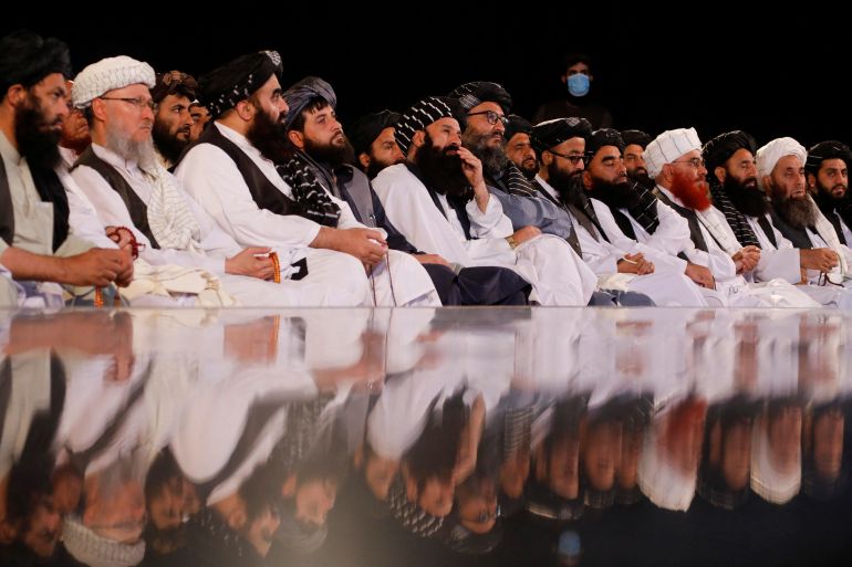 Taliban leaders attend the first-anniversary ceremony of the takeover of Kabul by the Taliban in Kabul, Afghanistan, August 15, 2022.
