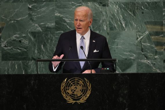 US President Joe Biden speaks at the United Nation's General Assembly.