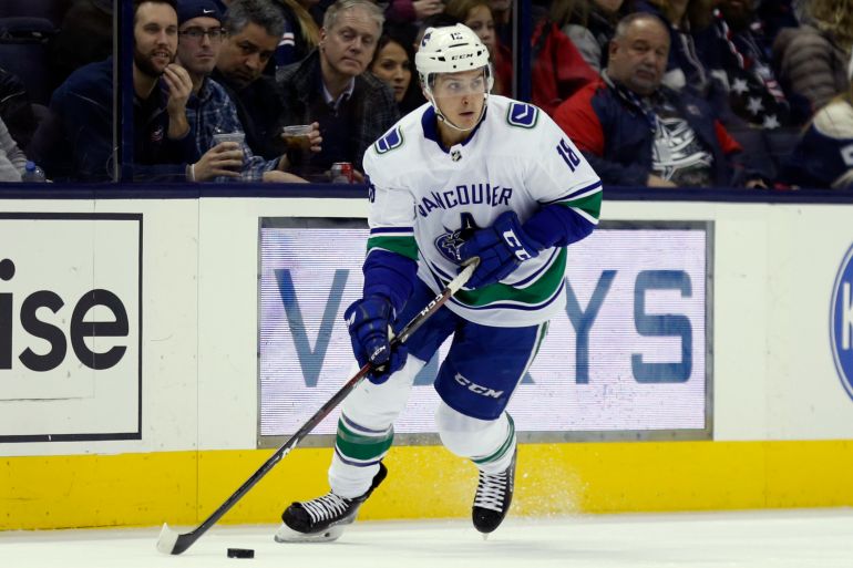 Vancouver Canucks ice hockey player Jake Virtanen (18), seen here in a 2018 game, was declared not guilty of rape by a jury in July, in a case that highlighted mounting concerns over Hockey Canada's handling of sexual assault allegations.(AP Photo/Tony Gutierrez)