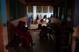Pregnant women wait to be assisted at the Bundung Maternal and Child Health Hospital in Serrekunda