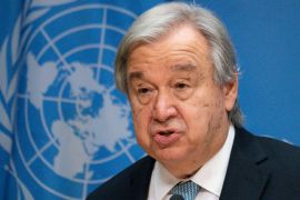 United Nations Secretary-General Antonio Guterres addresses reporters during a news conference in New York, United States, Wednesday, June 8, 2022.