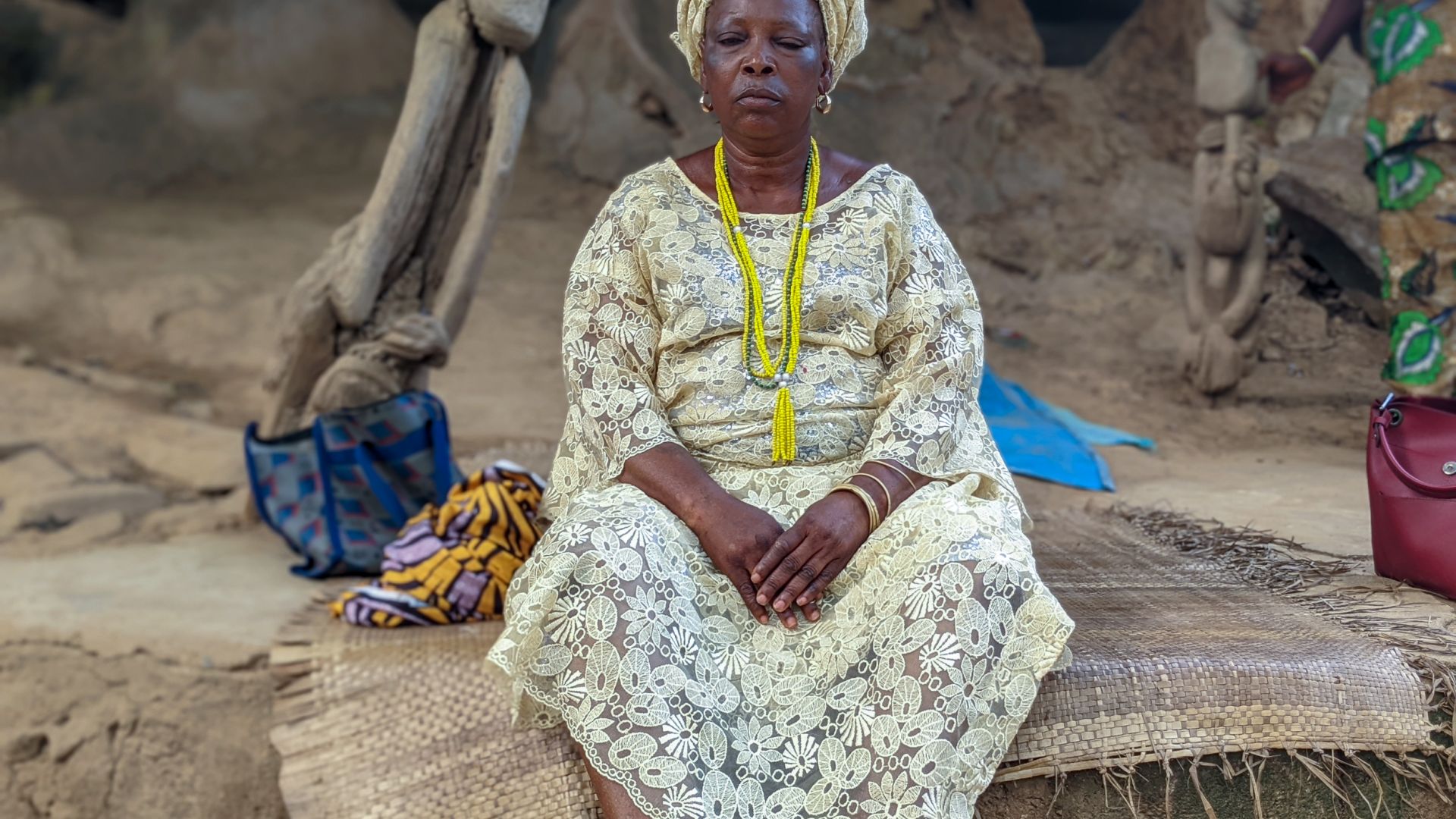 Osunyemi Efunsola, who has been chief priestess of Busanyin, a companion deity for Osun, for the last 25 years [Eromo Egbejule/Al Jazeera]