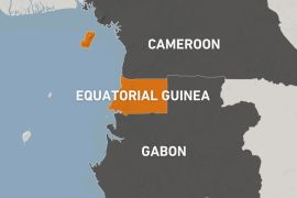 Map of Equatorial Guinea, Cameroon and Gabon
