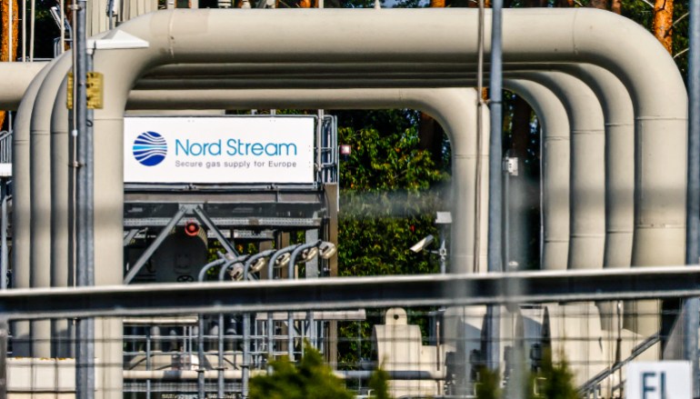 Pipes with the "Nord Steam" sign