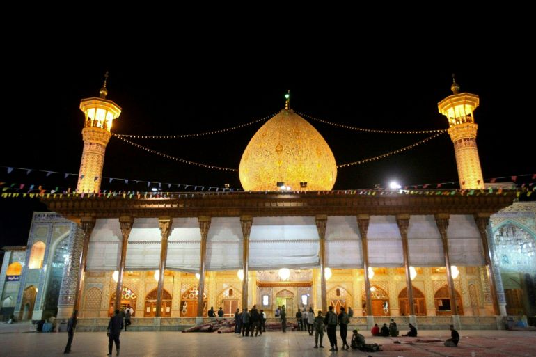 Iranian security forces deploy following an armed attack at the Shah Cheragh shrine in the city of Shiraz on October 26, 2022 [ISNA News Agency/AFP]