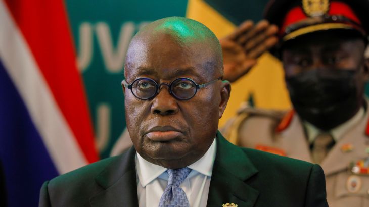 Ghanaian President and Chairman of Economic Community of West African States (ECOWAS) Nana Akufo-Addo attends an extraordinary summit of ECOWAS to hear reports from recent missions to Mali, Burkina Faso and Guinea, following military coups in those countries, in Accra, Ghana
