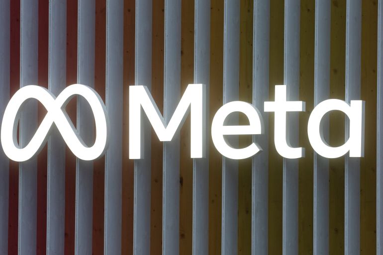The logo of Meta Platforms is seen in Davos, Switzerland