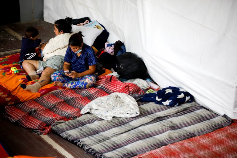Venezuelans at a shelter in Mexico City